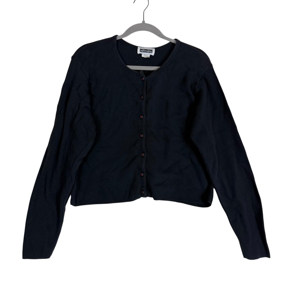Xhilaration Sweater Womens L Blue Button Cardigan Crew Neck Long Sleeve Knit